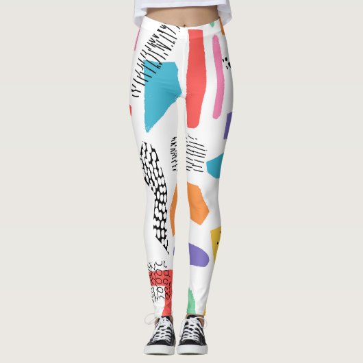 Leggings Memphis Art : Grunge Surface Design (Devant)