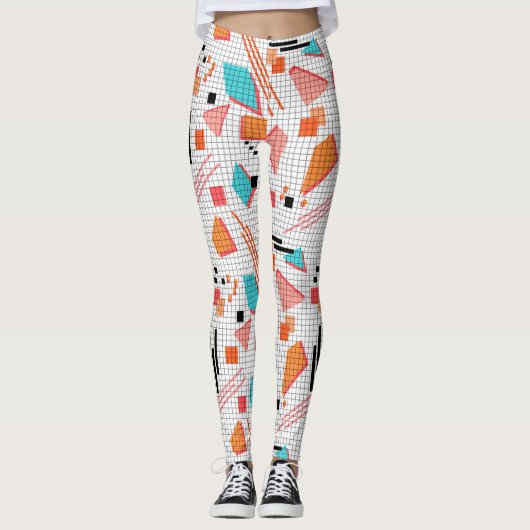 Leggings Memphis géométrique de l'école sans joint forme le (Devant)