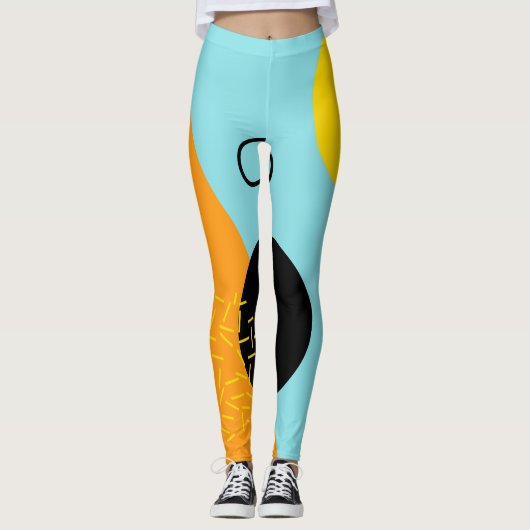Leggings Memphis, hipster, tendance, illustration cool (Devant)