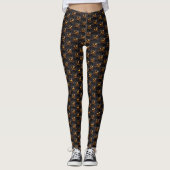 Leggings Menacer Citrouille Halloween, (Devant)