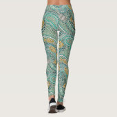 Leggings menthe de poisson en mosaïque (Dos)