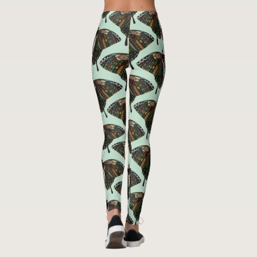 Leggings menthe papillon (Dos)