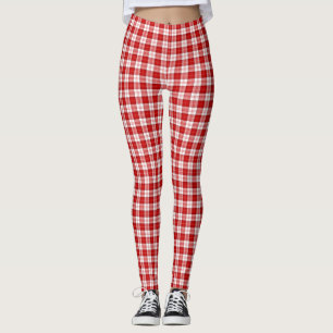 Leggings Menzies tartan rouge blanc plaid
