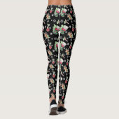 Leggings Meowy Christmas Happy Reindeer - sur Black (Dos)