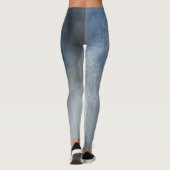 Leggings Mer Bleue Noire Bleue Calmant Jambes Abstraites (Dos)