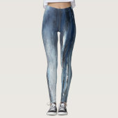 Leggings Mer Bleue Noire Bleue Calmant Jambes Abstraites (Devant)