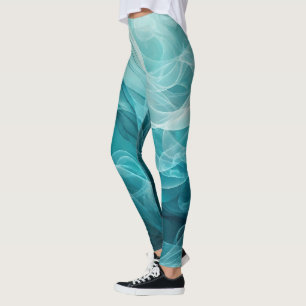 Leggings Mer Ciel Tourbillonnant Bleu Turquoise Rêveur