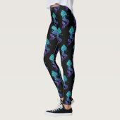 Leggings Mermaid aqua blue ombre motif (Gauche)