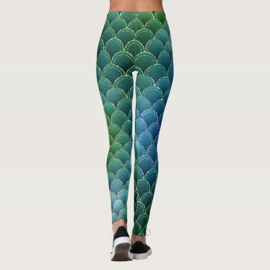 Leggings Mermaid bleu vert (Dos)