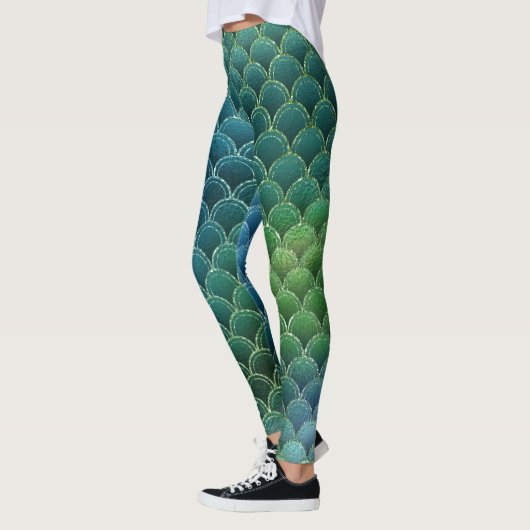 Leggings Mermaid bleu vert (Gauche)