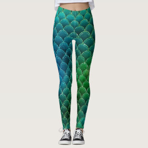 Leggings Mermaid bleu vert