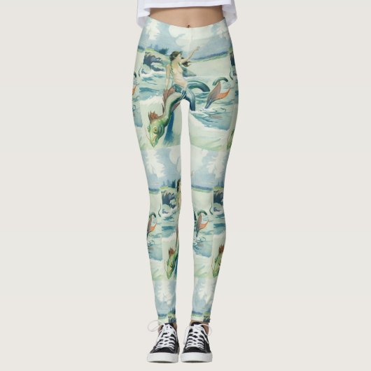 Leggings Mermaid Riding Serpent de mer Thunder_Cove   (Devant)