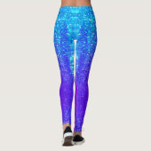 Leggings Mermaid Sparkle Scales Purple Blue jogging NAME (Dos)