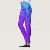 Leggings Mermaid Sparkle Scales Purple Blue jogging NAME (Gauche)