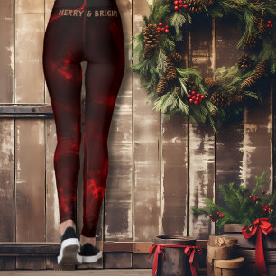 Leggings Merry & Bright Festive Red