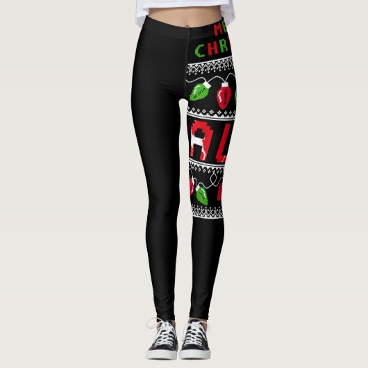 Leggings Merry Christmas Aunt Light Ugly Christmas (Devant)