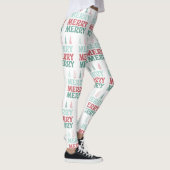 Leggings Merry Merry Merry with Pastel Boho Christmas Trees (Droite)