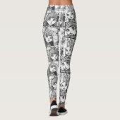 Leggings Mes poupées patchwork noires et blanches préférées (Dos)