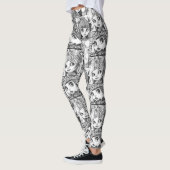 Leggings Mes poupées patchwork noires et blanches préférées (Gauche)