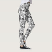Leggings Mes poupées patchwork noires et blanches préférées (Droite)