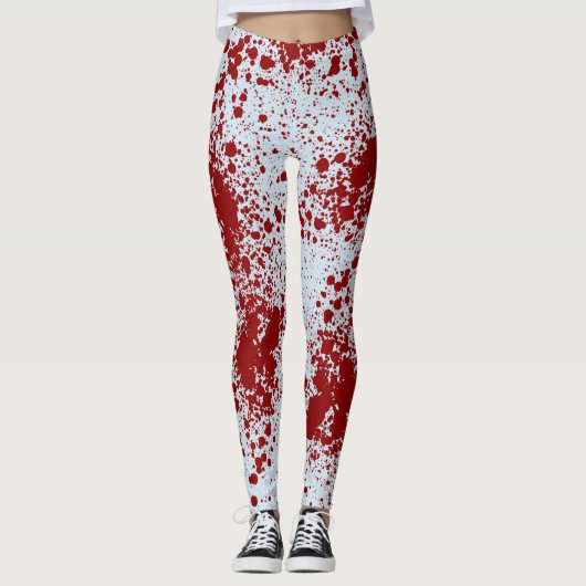 Leggings Mess sanglant sur bleu (Devant)