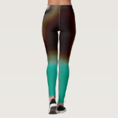 Leggings Message dans une bouteille : Brown Abstrait, Turqu (Dos)