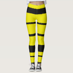 Leggings met bijen geïnspireerd geel en zwart str