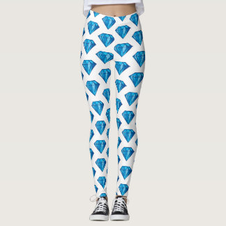 Leggings met blauw diamant