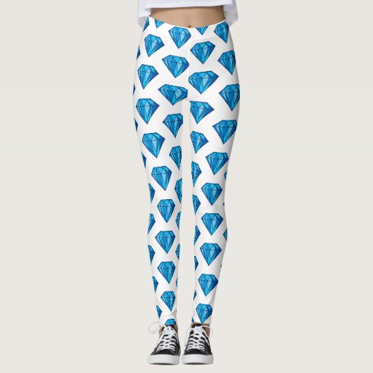 Leggings met blauw diamant (Voorkant)