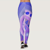 Leggings met blauwe casual kunst (Achterkant)