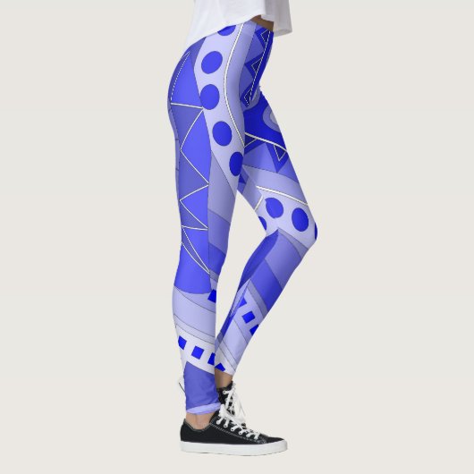 Leggings met blauwe casual kunst (Rechts)