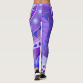 Leggings met blauwe casual kunst (Achterkant)