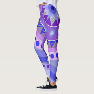 Leggings met blauwe casual kunst