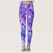 Leggings met blauwe casual kunst (Voorkant)