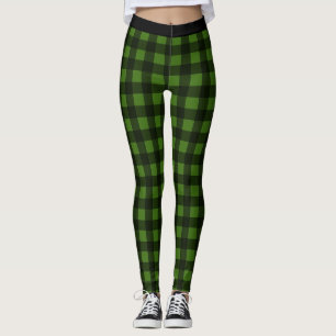 Leggings met buffels voor zwarte en groene cheque