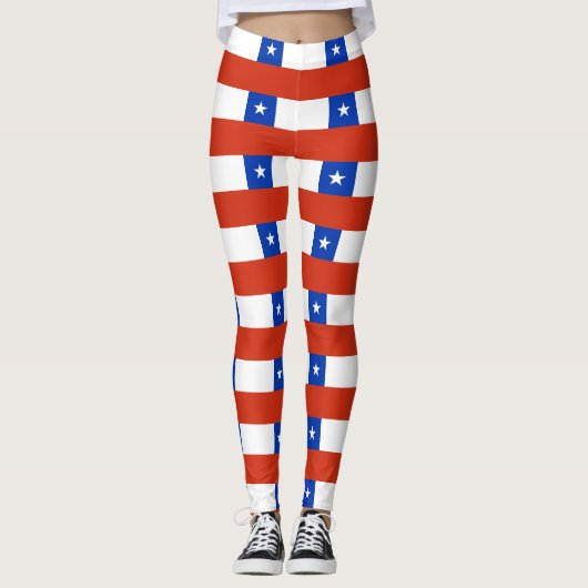 Leggings met de Chileense vlag (Voorkant)