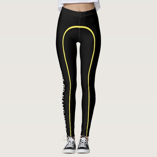Leggings met de naam Yellow Pin Stripe (Voorkant)