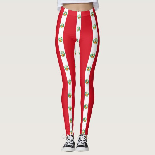 Leggings met de Peruaanse vlag (Voorkant)