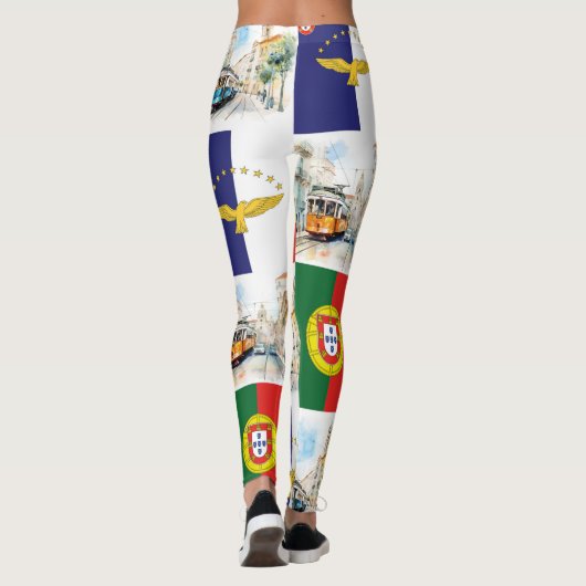 Leggings met de Portugese en de Azorenvlag (Achterkant)