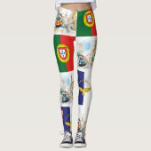 Leggings met de Portugese en de Azorenvlag (Voorkant)