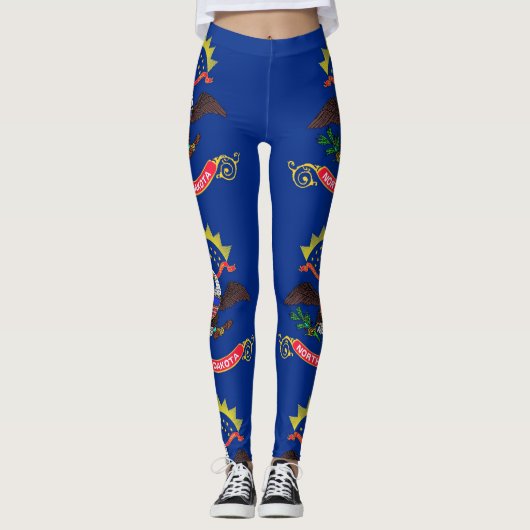 Leggings met de vlag van de staat North Dakota, VS (Voorkant)