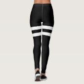 Leggings met dubbele dikte, zwart-wit, gestreept Y (Achterkant)