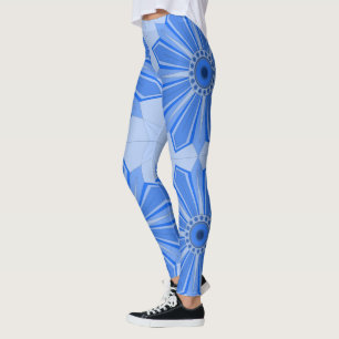 Leggings met een coole blauwe kunst