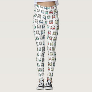 leggings met een koel klassiek buspatroon