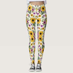 Leggings met een levendig bloemenpatroon