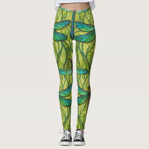 Leggings met een levendig libellenpatroon