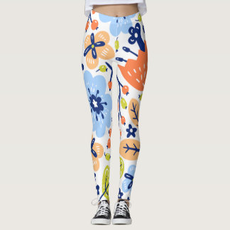 Leggings met een strakke grafische bloem