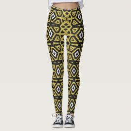 Leggings met een zwart en goudpatroon ★ Funky Trib