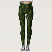 Leggings met gouden kerstbomen (Voorkant)