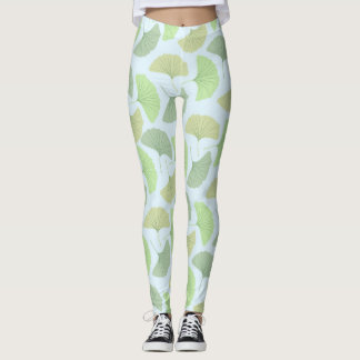 Leggings met groene reuzenginkgo